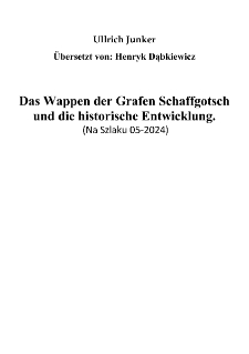 Das Wappen der Grafen Schaffgotsch und die historische Entwicklung [Dokument elektroniczny]
