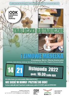 Tabliczki botaniczne i zimowe masełka - plakat [Dokument życia społecznego]