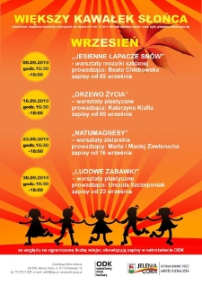 Większy Kawałek Słońca : wrzesień - plakat [Dokument życia społecznego]