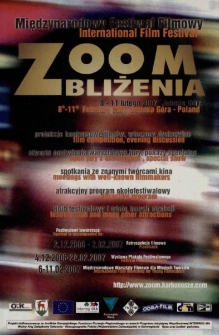 Międzynarodowy Festiwal Filmowy Zoom - Zbliżenia - ulotka [Dokument życia społecznego]
