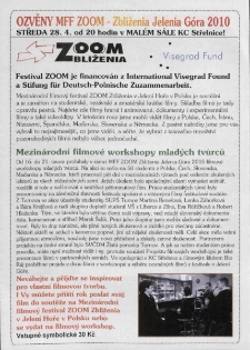 Ozvěny MFF ZOOM - Zbliżenia Jelenia Góra 2010 - informator [Dokument życia społecznego]