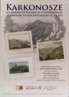 Karkonosze na dawnych rycinach i litografia ze zbiorów Petera Bergmanna - plakat [Dokument życia społecznego]