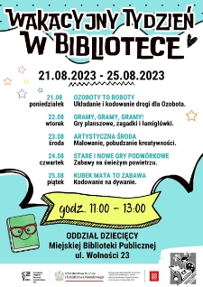 Wakacyjny Tydzień w Bibliotece - plakat [Dokument życia społecznego]