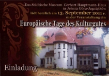 Europäische Tage des Kulturgutes - zaproszenie [Dokument życia społecznego]