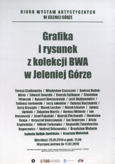 Grafika i rysunek ze zbior&oacute;w BWA w Jeleniej G&oacute;rze - afisz [Dokumenty życia społecznego]