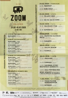 Zoom Zbliżenia. 23. International Film Festival = 23. Międzynarodowy Festiwal Filmowy - plakat [Dokument życia społecznego]