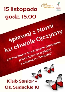 Śpiewaj z nami ku chwale ojczyzny - plakat [Dokument życia społecznego]