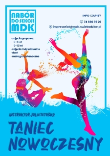 Nabór do sekcji Taniec Nowoczesny - plakat [Dokument życia społecznego]