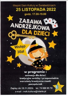 Zabawa Andrzejkowa dla Dzieci - plakat [Dokument życia społecznego]