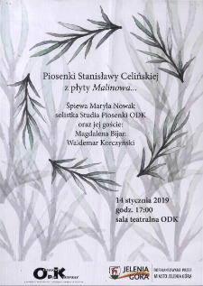Piosenki Stanisławy Celińskiej z płyty Malinowa - plakat [Dokument życia społecznego]