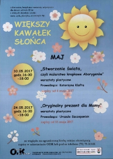 Większy Kawałek Słońca : maj - plakat [Dokument życia społecznego]