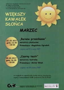 Większy Kawałek Słońca : marzec - plakat [Dokument życia społecznego]