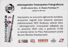 Jelenia Góra i Jeleniogórzanie 2020 - zaproszenie [Dokument życia społecznego]