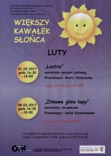 Większy Kawałek Słońca : luty - plakat [Dokument życia społecznego]