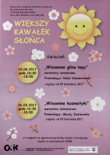 Większy Kawałek Słońca : kwiecień - plakat [Dokument życia społecznego]