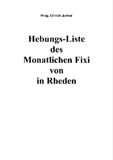 Hebungs-Liste des Monatlichen Fixi von in Rheden [Dokument elektroniczny]