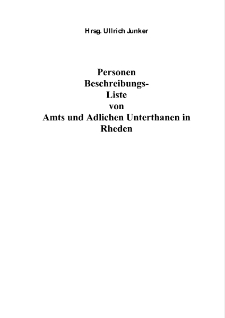 Personen Beschreibungs-Liste von Amts und Adlichen Unterthanen in Rheden [Dokument elektroniczny]