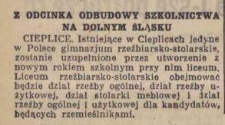 Z odcinka odbudowy szkolnictwa na Dolnym Śląsku