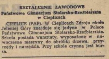 Kształcenie zawodowe. Państwowe Gimnazjum Stolarsko-Rzeźbiarskie w Cieplicach