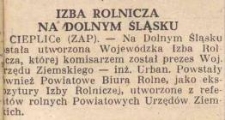 Na Śląsku Dolnym : Izba Rolnicza na Dolnym Śląsku