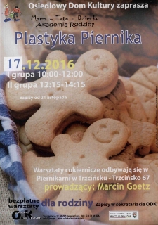 Plastyka Piernika - plakat [Dokument życia społecznego]