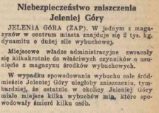 Niebezpieczeństwo zniszczenia Jeleniej Góry