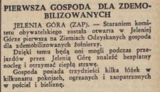 Pierwsza gospoda dla zdemobilizowanych