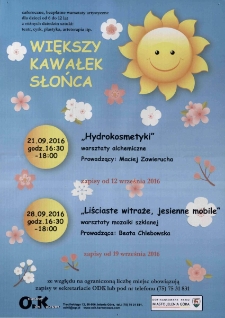 Większy Kawałek Słońca - plakat [Dokument życia społecznego]