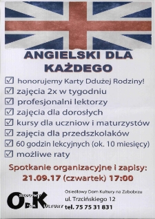 Angielski dla każdego - plakat [Dokument życia społecznego]