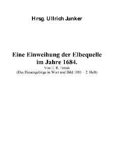 Eine Einweihung der Elbe quelle im Jahre 1684. [Dokument elektroniczny]