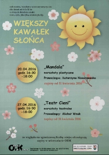 Większy Kawałek Słońca - plakat [Dokument życia społecznego]