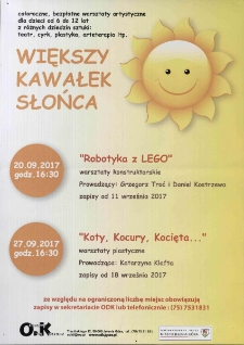 Większy Kawałek Słońca : wrzesień - plakat [Dokument życia społecznego]