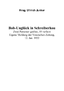 Bob-Unglück in Schreiberhau [Dokument elektroniczny]