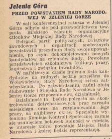 Na Dolnym Śląsku : Jelenia Góra : przed powstaniem Rady Narodowej w Jeleniej Górze
