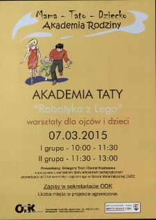 Robotyka z Lego : Akademia taty - plakat [Dokument życia społecznego]