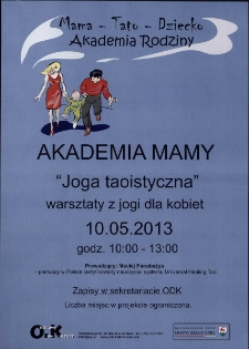 Joga taoistyczna : Akademia mamy - plakat [Dokument życia społecznego]