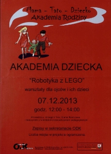 Robotyka z LEGO : Akademia dziecka - plakat [Dokument życia społecznego]