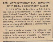 Na Dolnym Śląsku : dom wypoczynkowy dla pracowników pióra i historyków sztuki