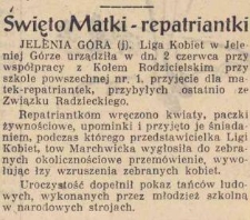 Święto Matki - repatriantki