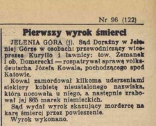 Pierwszy wyrok śmierci