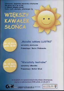 Większy Kawałek Słońca - plakat [Dokument życia społecznego]