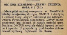 OM TUR Ziemlice - "Zryw" Jelenia Góra 8:1 (3:1)