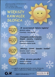 Większy Kawałek Słońca - plakat [Dokument życia społecznego]