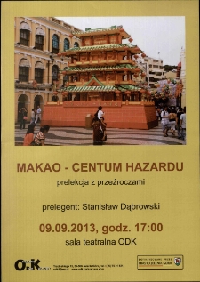 Makao - centrum hazardu - plakat [Dokument życia społecznego]