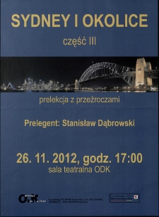 Sydney i okolice : część III - plakat [Dokument życia społecznego]