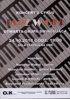 Koncert z cyklu Jazz w ODK : Otwarta Grupa Swingująca - plakat [Dokument życia społecznego]