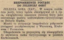 Bezpośrednie pociągi do Jeleniej G&oacute;ry