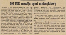 OM TUR rozwija sport motocyklowy