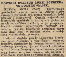 R&oacute;wnież starych ludzi potrzeba na Dolnym Śląsku