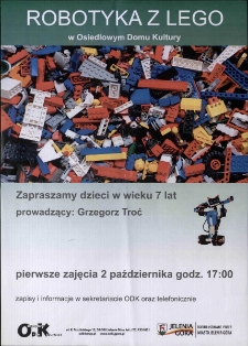 Robotyka z LEGO - plakat [Dokument życia społecznego]